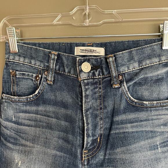 MOUSSY Tamworth High Waist Skinny Jeans In Dark Blue Size 24 Japanese Denim - Picture 8 of 16